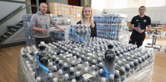 Healthcare workers receive Irish FA water donation