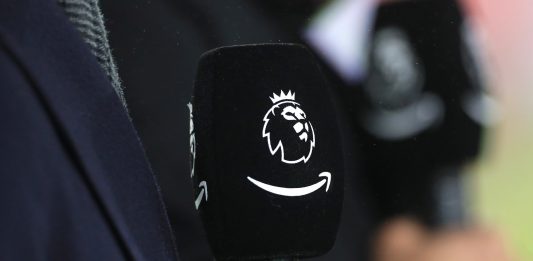 Prime sports logo on a pundit microphone