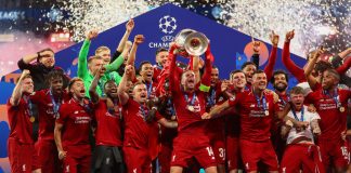 Eleven renews Champions League rights deal in Portugal Liverpool players celebrate winning the 2018/29 Champions League
