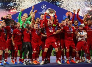 Eleven renews Champions League rights deal in Portugal Liverpool players celebrate winning the 2018/29 Champions League