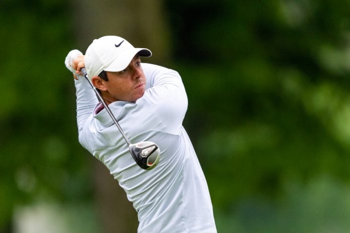 Rory McIlroy takes a shot