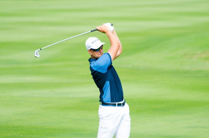 Henrik Stenson takes a shot