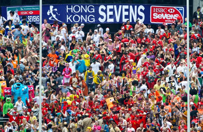 Fans at the Hong Kong Sevens rugby tournament