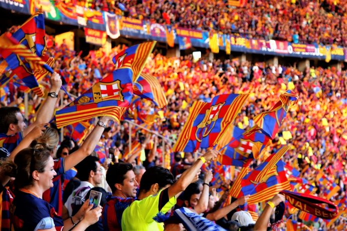 Barcelona supporters celebrate