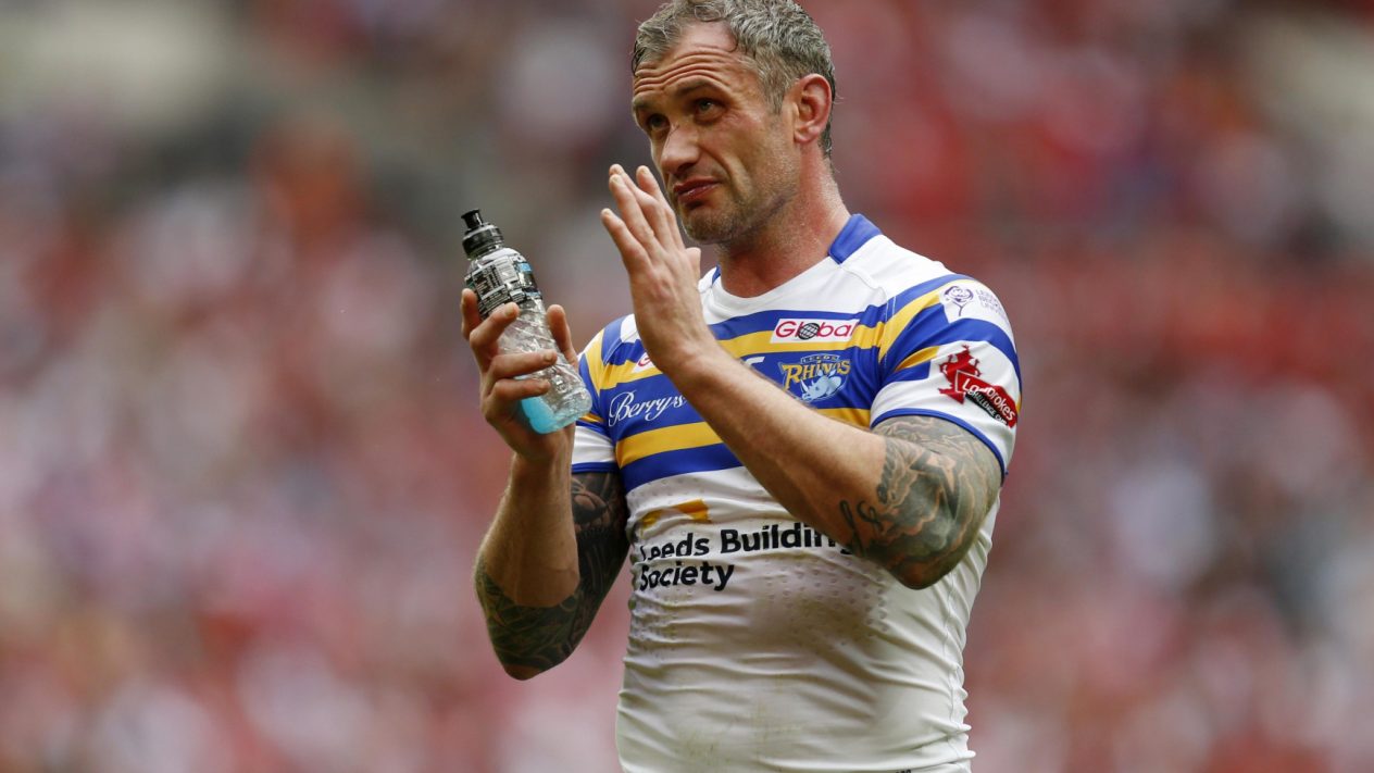 Jamie Peacock claps Leeds Rhinos fans