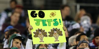 Jets expand UK presence with Sky Sports deal New York Jets fan holds a sign during the game between the New York Jets and New England Patriots at MetLife Stadium.