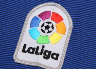 Banijay selected to produce multimedia content for LaLiga BANGKOK, THAILAND - JULY 07, 2016: The Logo of New La Liga spain football on the jersey on July 07,2016 in Bangkok Thailand.