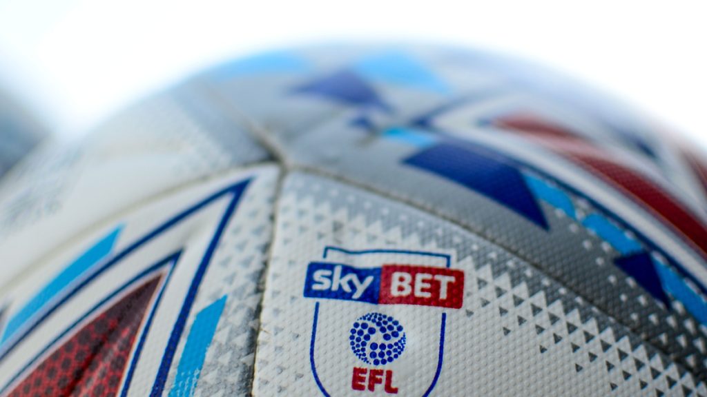 Football with Sky Bet EFL branding.