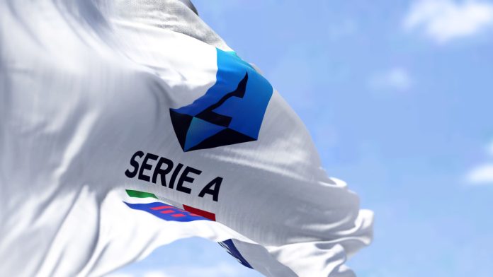 Serie A flag in wind.
