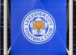 Premier League refers Leicester City for alleged PSR breaches September 12, 2021, Leicester, UK. Leicester City F.C. Football Club emblem against the backdrop of a modern stadium.