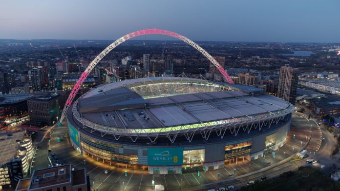 Ariel view of Wembley Stadium