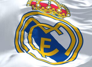 Real Madrid links with Saudi Investment Bank Real Madrid logo on a white flag.