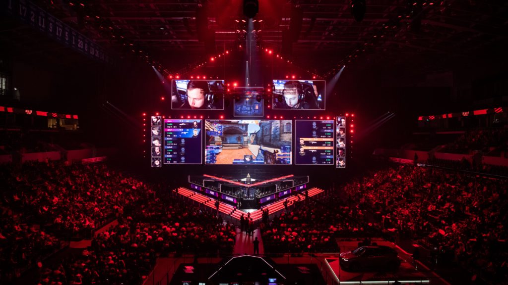 A stadium filled for an esports event.