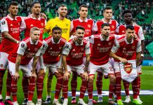 Arsenal signs multi-year partnership with MG Motors UK Arsenal FC squad having a team photo before playing a match against Sporting Lisbon.