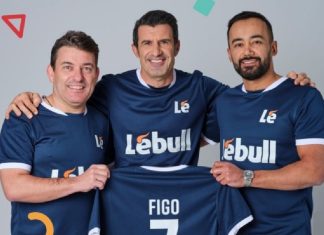 LeBull Portugal announce Luis Figo as newest brand ambassador Luis Figo holding LeBull shirt as brand ambassador.