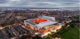 Jurgen Klopp’s last season set to be captured in new documentary Liverpool FC's stadium Anfield pictured at night time.