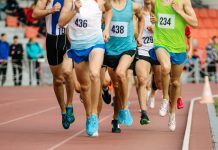 UKA unveils private venture to alleviate financial woes Group of male athletes running in a group round a track.