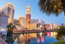 Why a bidding war may ensue over the NBA’s newest team in Las Vegas Las Vegas, Nevada, USA cityscape along the strip at twilight.