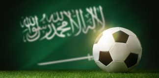 Saudi Arabia makes history with women’s football tournament A football sat in front of the Saudi Arabian national flag