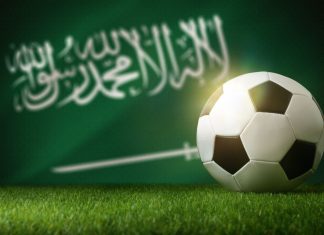 Saudi Arabia makes history with women’s football tournament A football sat in front of the Saudi Arabian national flag