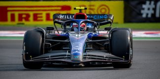 Williams Racing fires up an old partnership with Komatsu A Williams Racing F1 car on a track.