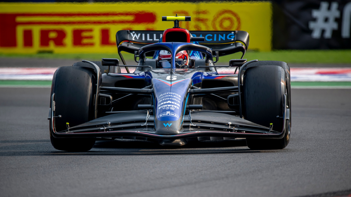A Williams Racing F1 car on a track.