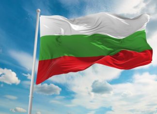 Bulgaria aims to tackle Europe’s match-fixing issues Large Bulgaria flag waving in the wind.