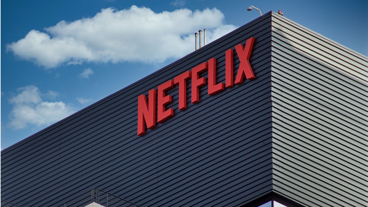 Los Angeles - October 23, 23021: Netflix building signage in Hollywood