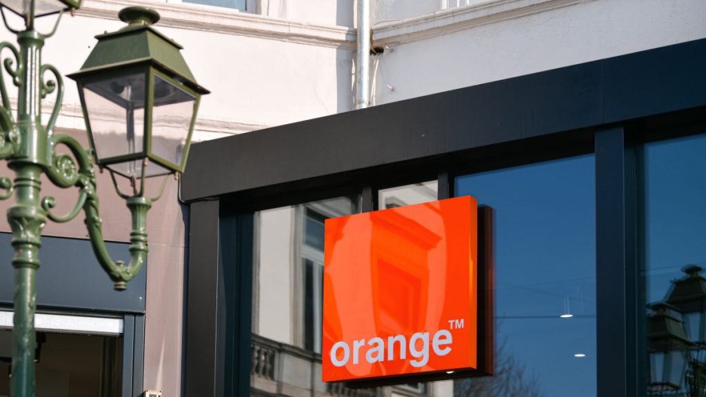 Logo sign of an Orange store. Orange is one of the most popular telecommunication companies in the world. Brussels, Belgium, 2022.
