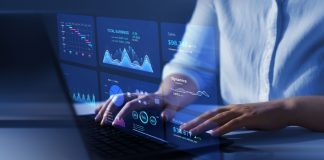 Two Circles: Sports’ sprint to hit $260bn by 2033 Advisor using KPI Dashboard on virtual screen.