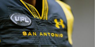Under Armour looks to elevate UFL to new heights UFL player in San Antonio Brahmas jersey.