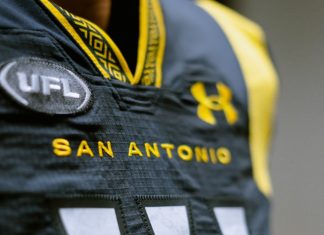 Under Armour looks to elevate UFL to new heights UFL player in San Antonio Brahmas jersey.