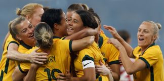 Football Australia seeks government support amid AFC plans Australia celebrates a goal during the International Friendly Match between Australia and Canada at Allianz Stadium.