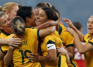 Football Australia seeks government support amid AFC plans Australia celebrates a goal during the International Friendly Match between Australia and Canada at Allianz Stadium.
