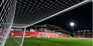 United Airlines celebrates Wrexham AFC’s League One promotion Wrexham, Wales, UK, General view of The Racecourse Ground.
