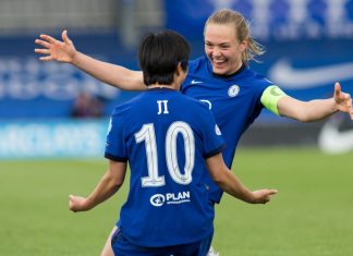 WPLL and Barclays announce historic women’s football deal Ji So-Yun (Chelsea FC) celebrates after scoring during the 2020-21 UEFA Women’s Champions League fixture between Chelsea FC and Bayern Munich at Kingsmeadow.