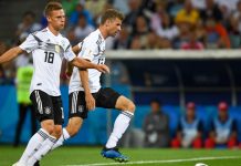 DFB names Klarna as official partner ahead of 2024 Euros Joshua Kimmich (L), Thomas Muller (R) of Germany during the Russia 2018 World Cup Group F football match between Germany and Sweden.