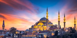 Turkey ‘trusted to deliver wonderful European Games’ in 2027 Suleymaniye Mosque Ottoman imperial mosque at sunset.