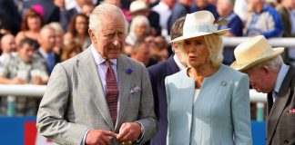 Jockey Club unveil King and Queen as joint Patrons His Majesty King Charles and Her Majesty Queen Camilla in the Parade Ring at Doncaster Racecourse on St Leger day.