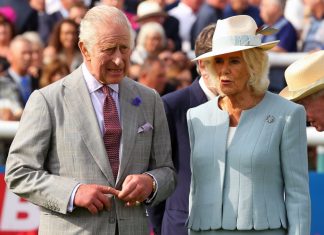 Jockey Club unveil King and Queen as joint Patrons His Majesty King Charles and Her Majesty Queen Camilla in the Parade Ring at Doncaster Racecourse on St Leger day.
