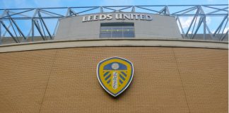 Leeds United push for promotion with Red Bull minority stake A low angle picture of Leeds United Football Club stadium at Elland Road in evening.