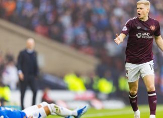 SPFL reportedly filling sponsor gap with William Hill Alex Cochrane (19 - Hearts) brings down James Tavernier (2 - Rangers) Heart of Midlothian Vs Rangers.