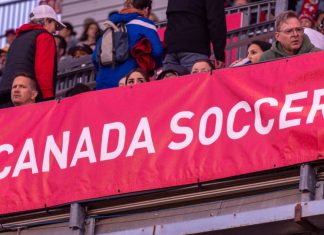 Uncertainty looms following CSB and Mediapro settlement The Canada Soccer logo at the BMO Field stadium.