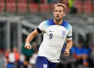Harry Kane hopes to ‘inspire’ as Allianz global ambassador Harry Kane (England striker) pressing in front court in the first half during soccer match ITALY vs ENGLAND, UNL, League A Group3 day5, San Siro stadium.