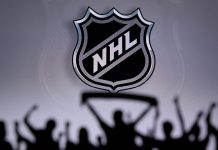 Smith Entertainment Group brings the NHL to Utah National Hockey LeagueFans Silhouette. Crowd celebrate and support the NHL hockey Team.