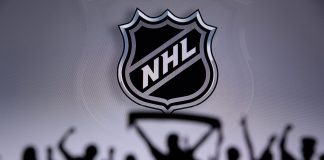 Smith Entertainment Group brings the NHL to Utah National Hockey LeagueFans Silhouette. Crowd celebrate and support the NHL hockey Team.