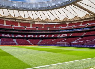 Atlético Madrid keeps betting links in deal with Asian firm Pitch view at Civitas Metropolitano arena - the official playground of FC Atletico.