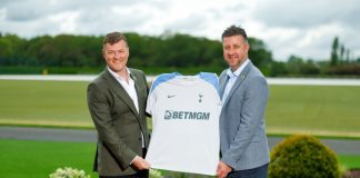 Sam Behar, BetMGM: Football deals provide ‘a real point of difference’ in UK betting am Behar (left) and Dan Towse (Director of Brands) and the Spurs shirt.
