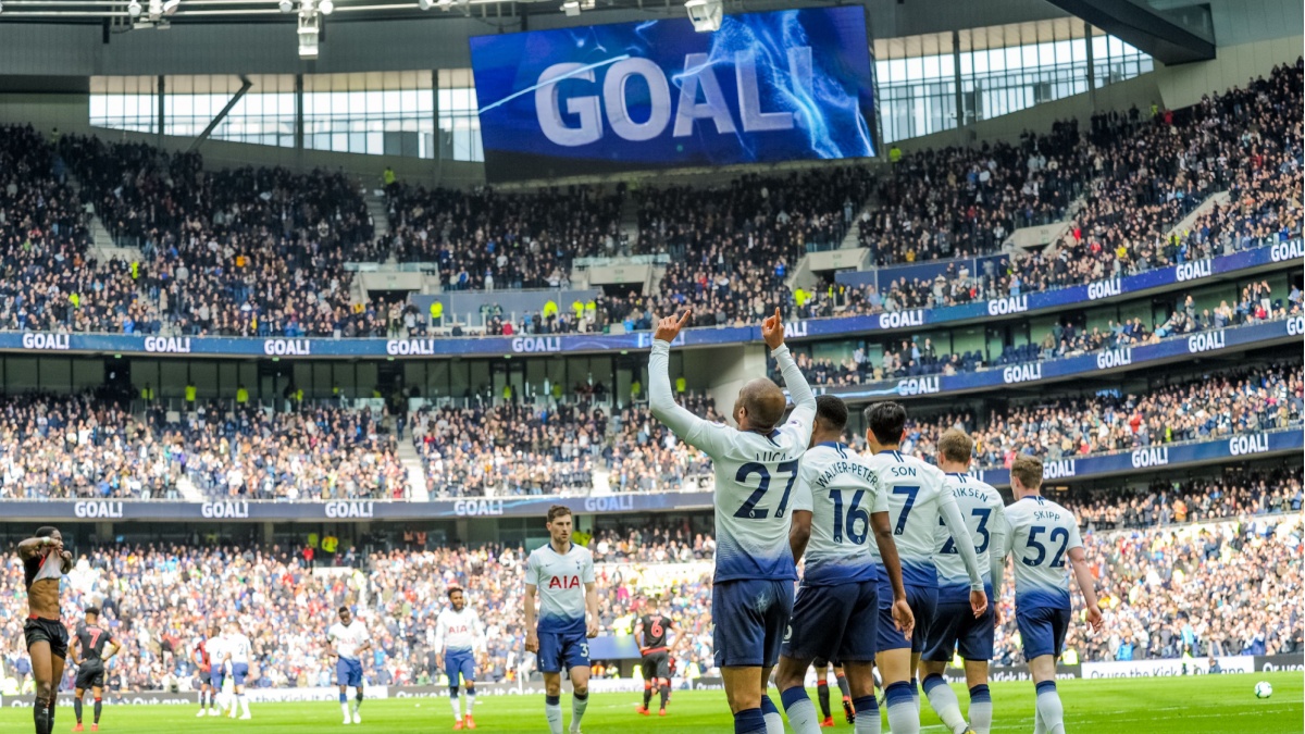 Lucas Mora of Tottenham Hotspur during the Premier League between Tottenham Hotspur and Huddersfield Town at Tottenham Hotspur Stadium.