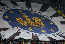 Udinese ‘keeps up with the times’ with meme coin sponsorship Udinese's flag over fans on the grandstand during Italian football Serie A match Udinese Calcio vs SSC Napoli.